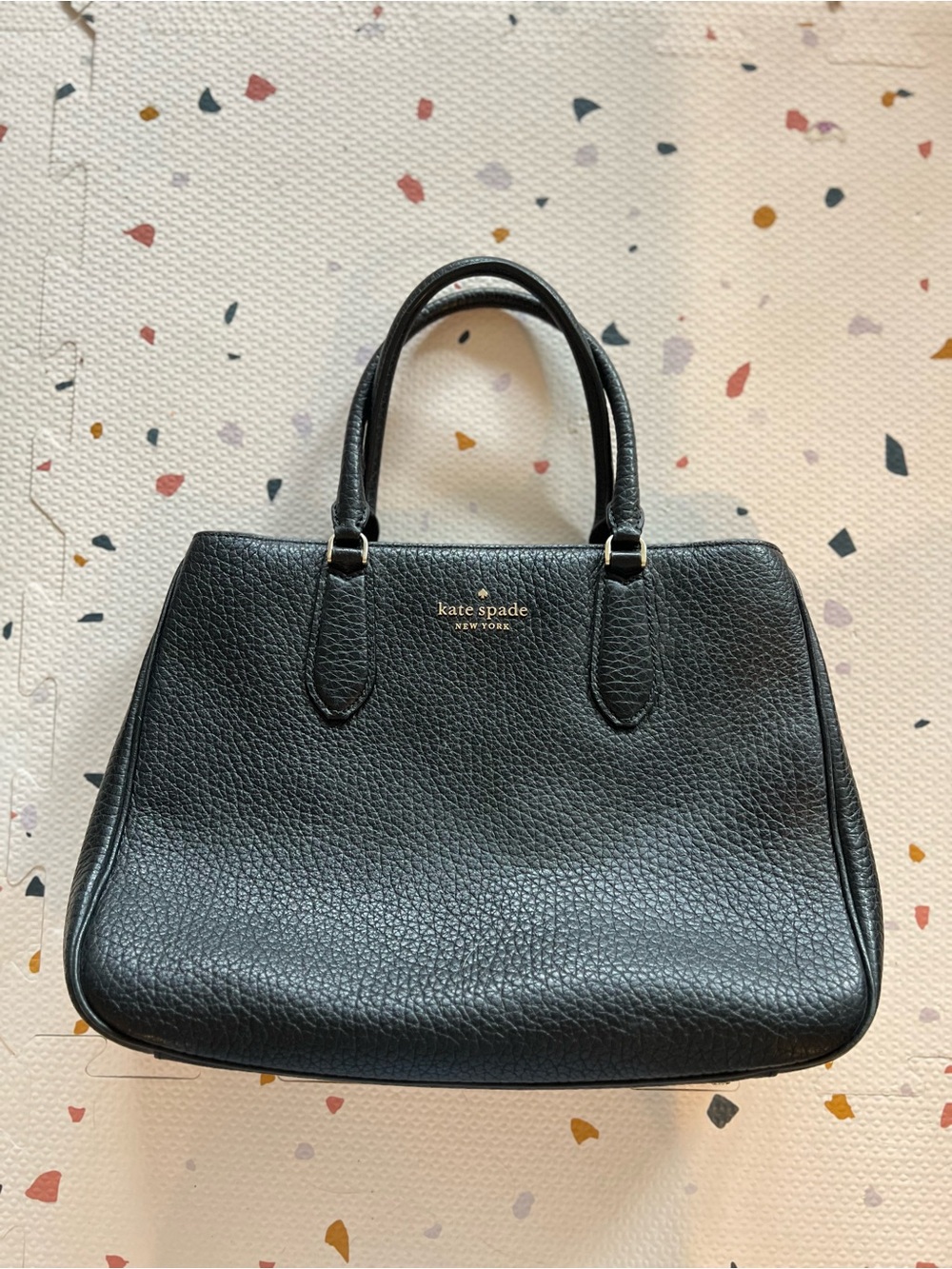 kate spade Black Pebbled Leather Satchel Crossbody